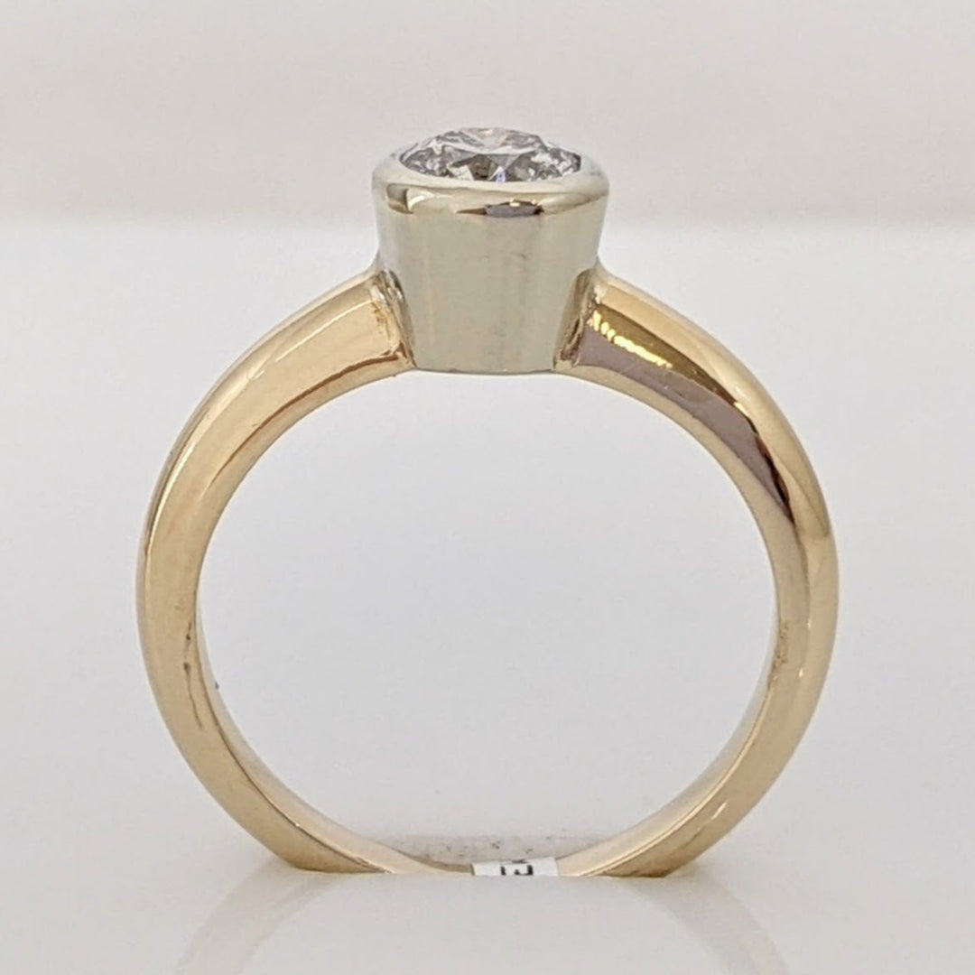 14K .59 CARAT TOTAL I1 I DIAMOND ROUND ESTATE BEZEL SET RING 3.2 GRAMS