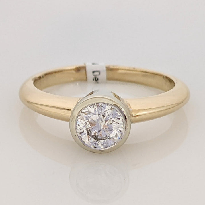 14K .59 CARAT TOTAL I1 I DIAMOND ROUND ESTATE BEZEL SET RING 3.2 GRAMS