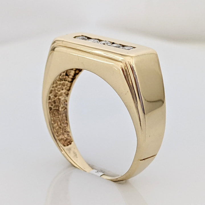 14K .15 CARAT TOTAL WEIGHT (5) SI J DIAMOND ROUND ESTATE RING 6.7 GRAMS