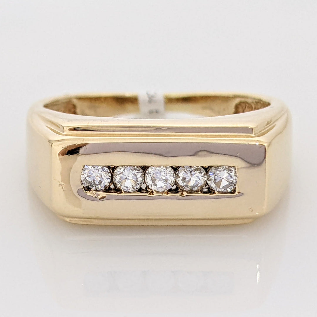 14K .15 CARAT TOTAL WEIGHT (5) SI J DIAMOND ROUND ESTATE RING 6.7 GRAMS