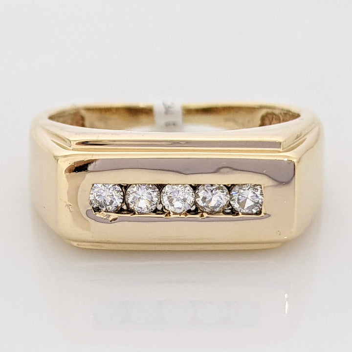 14K .15 CARAT TOTAL WEIGHT (5) SI J DIAMOND ROUND ESTATE RING 6.7 GRAMS
