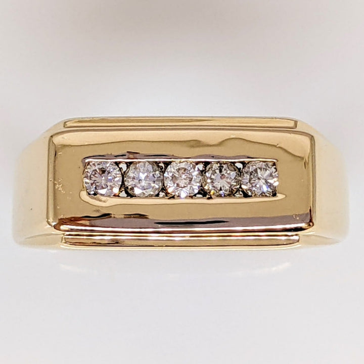 14K .15 CARAT TOTAL WEIGHT (5) SI J DIAMOND ROUND ESTATE RING 6.7 GRAMS