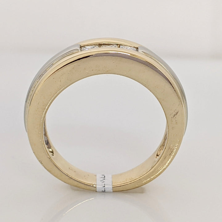 14K TWO-TONE .30 CARAT TOTAL WEIGHT SI2 G DIAMOND PRINCESS CUT (3) ESTATE CHANNEL BAND