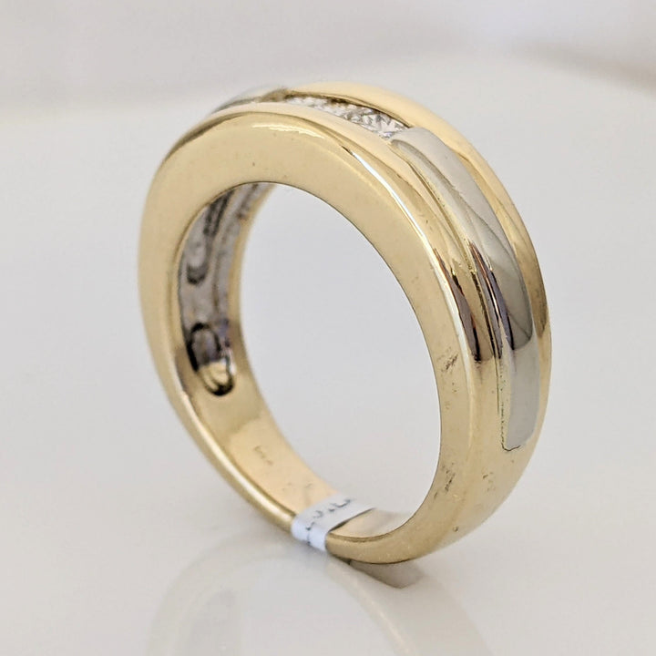 14K TWO-TONE .30 CARAT TOTAL WEIGHT SI2 G DIAMOND PRINCESS CUT (3) ESTATE CHANNEL BAND