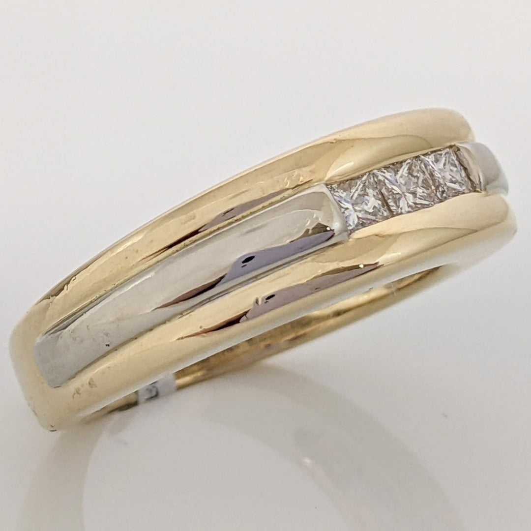 14K TWO-TONE .30 CARAT TOTAL WEIGHT SI2 G DIAMOND PRINCESS CUT (3) ESTATE CHANNEL BAND