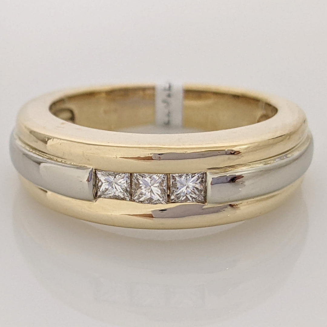 14K TWO-TONE .30 CARAT TOTAL WEIGHT SI2 G DIAMOND PRINCESS CUT (3) ESTATE CHANNEL BAND
