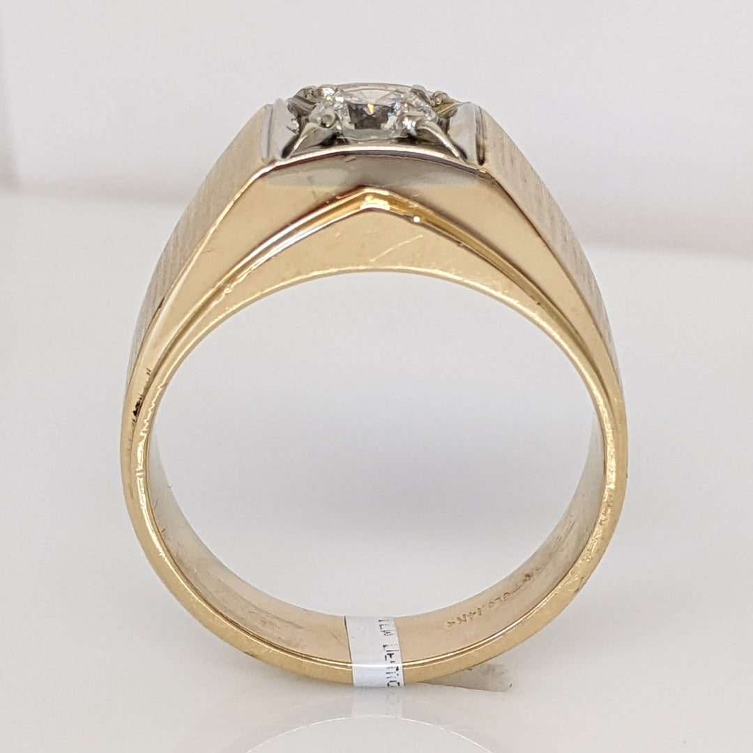 14K .64 CARAT TOTAL I1 I DIAMOND ROUND BOXHEAD ESTATE RING 10.9 GRAMS