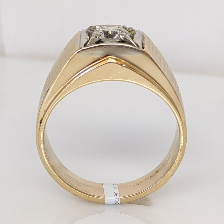 14K .64 CARAT TOTAL I1 I DIAMOND ROUND BOXHEAD ESTATE RING 10.9 GRAMS