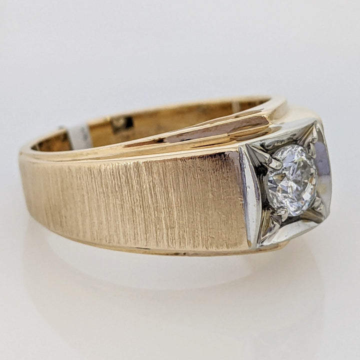 14K .64 CARAT TOTAL I1 I DIAMOND ROUND BOXHEAD ESTATE RING 10.9 GRAMS