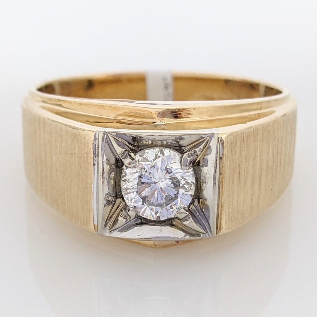 14K .64 CARAT TOTAL I1 I DIAMOND ROUND BOXHEAD ESTATE RING 10.9 GRAMS