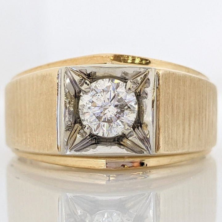 14K .64 CARAT TOTAL I1 I DIAMOND ROUND BOXHEAD ESTATE RING 10.9 GRAMS