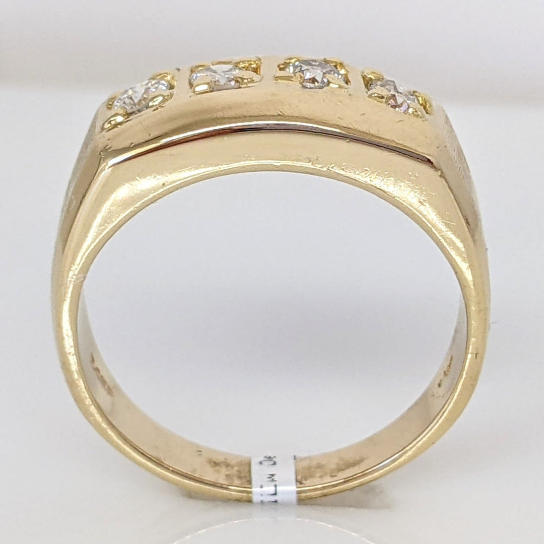 14K .48 CARAT TOTAL WEIGHT DIAMOND ROUND (4) PRONG SET ESTATE BAND 7.6 GRAMS