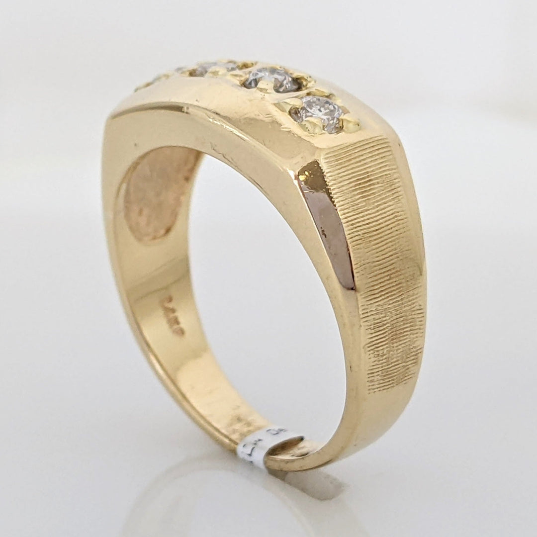 14K .48 CARAT TOTAL WEIGHT DIAMOND ROUND (4) PRONG SET ESTATE BAND 7.6 GRAMS