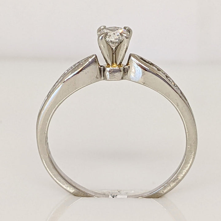 PLATINUM .35 CARAT TOTAL I1 H DIAMOND ROUND (9) ESTATE RING 3.2 GRAMS