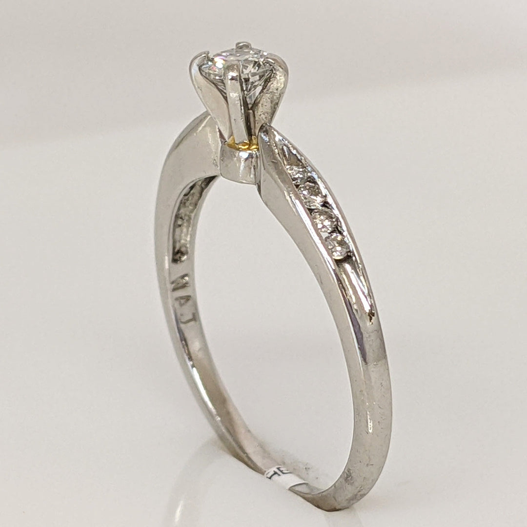 PLATINUM .35 CARAT TOTAL I1 H DIAMOND ROUND (9) ESTATE RING 3.2 GRAMS