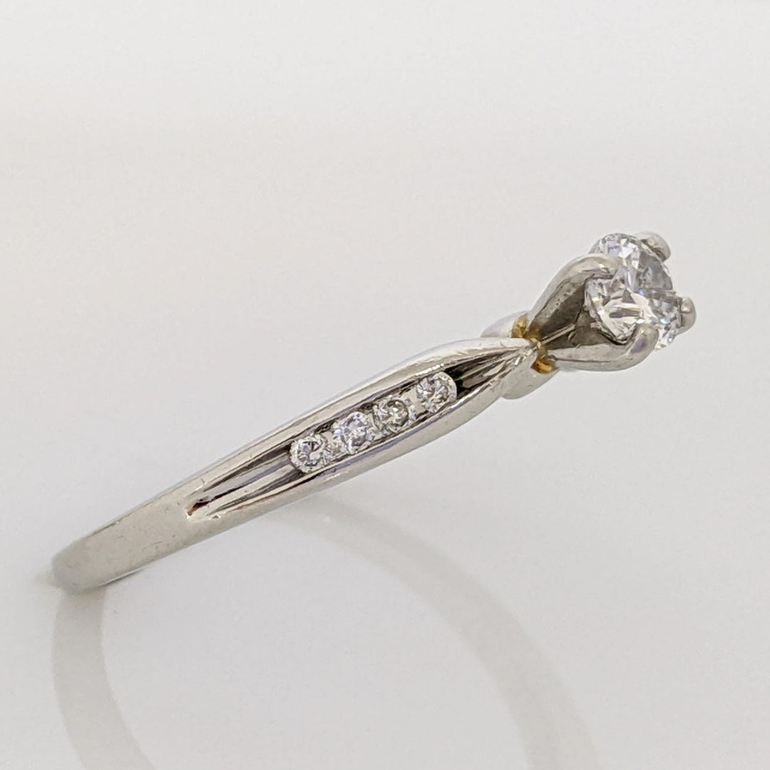 PLATINUM .35 CARAT TOTAL I1 H DIAMOND ROUND (9) ESTATE RING 3.2 GRAMS