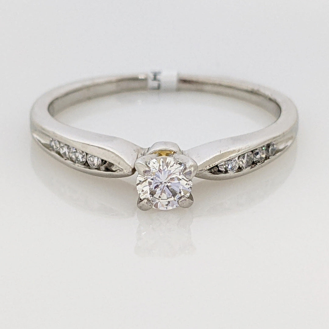 PLATINUM .35 CARAT TOTAL I1 H DIAMOND ROUND (9) ESTATE RING 3.2 GRAMS