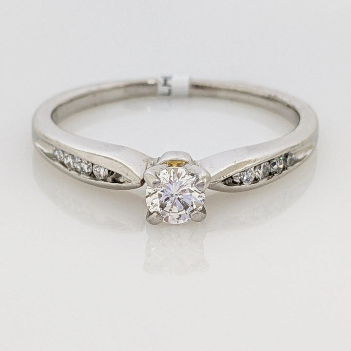 PLATINUM .35 CARAT TOTAL I1 H DIAMOND ROUND (9) ESTATE RING 3.2 GRAMS