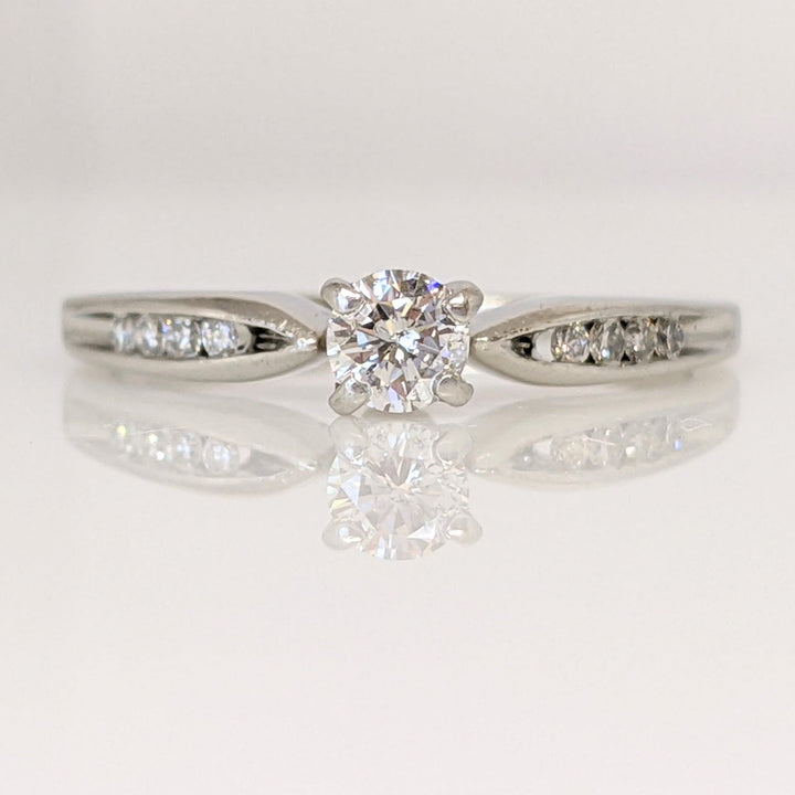 PLATINUM .35 CARAT TOTAL I1 H DIAMOND ROUND (9) ESTATE RING 3.2 GRAMS