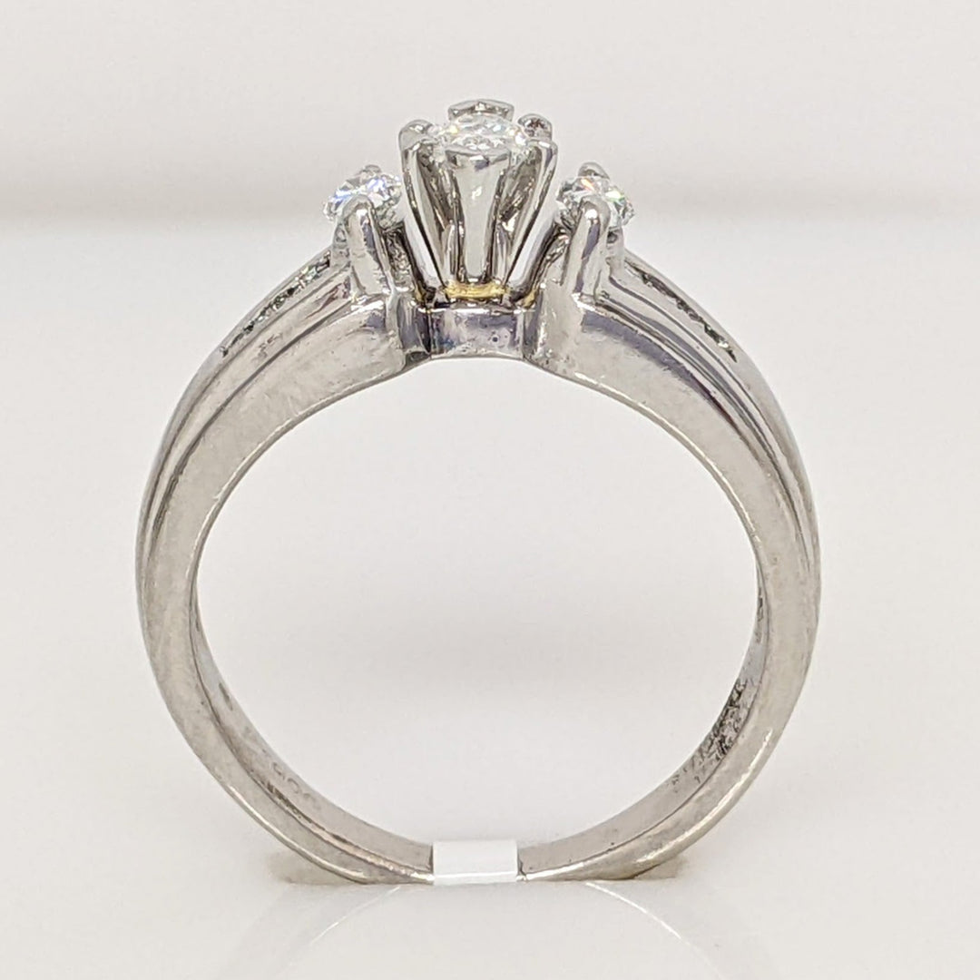 PLATINUM 1.06 CARAT TOTAL WEIGHT SI2 G-H MARQUISE DIAMOND WITH (12) BAGUETTE ESTATE RING 6.4 GRAMS