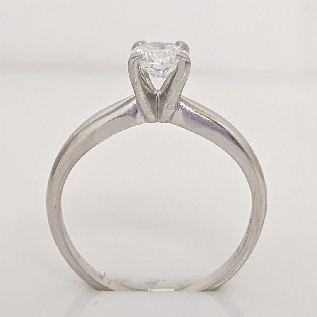 PLATINUM .45 CARAT TOTAL VS2 G DIAMOND ROUND SOLITAIRE ESTATE RING 3.6 GRAMS