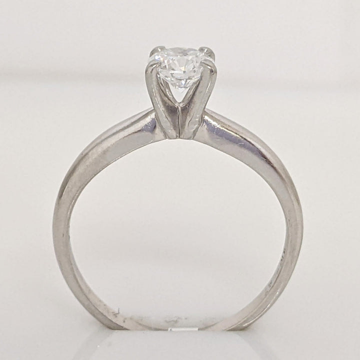 PLATINUM .45 CARAT TOTAL VS2 G DIAMOND ROUND SOLITAIRE ESTATE RING 3.6 GRAMS