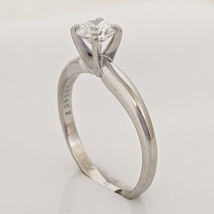 PLATINUM .45 CARAT TOTAL VS2 G DIAMOND ROUND SOLITAIRE ESTATE RING 3.6 GRAMS