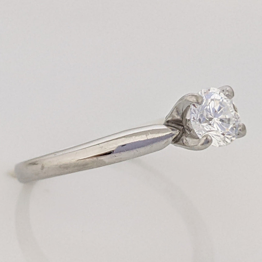PLATINUM .45 CARAT TOTAL VS2 G DIAMOND ROUND SOLITAIRE ESTATE RING 3.6 GRAMS