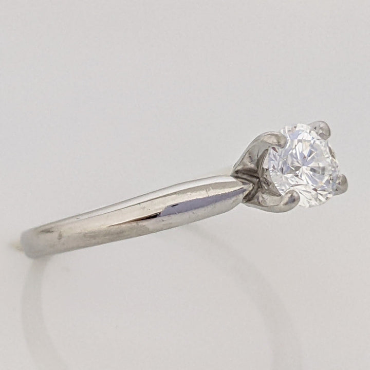 PLATINUM .45 CARAT TOTAL VS2 G DIAMOND ROUND SOLITAIRE ESTATE RING 3.6 GRAMS