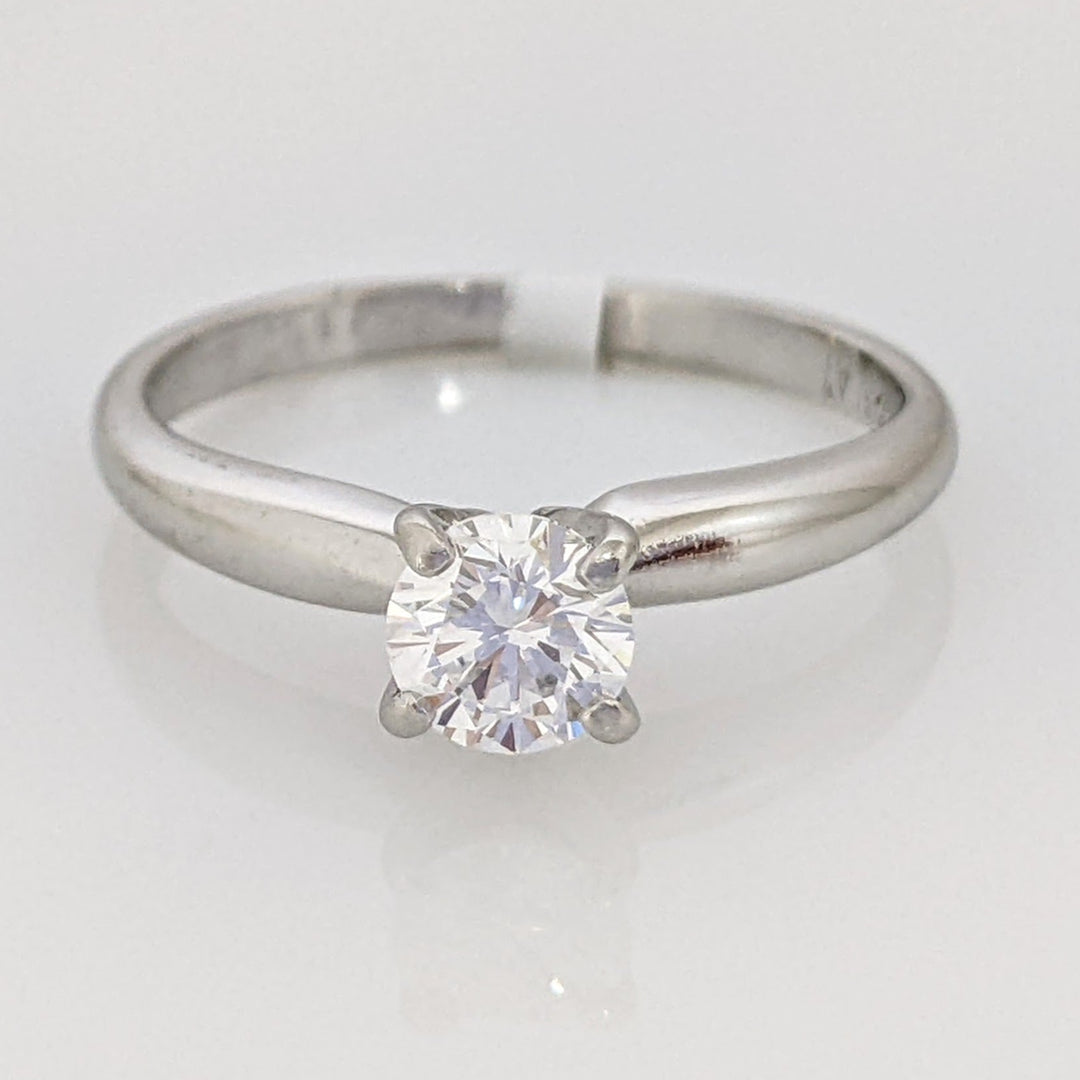 PLATINUM .45 CARAT TOTAL VS2 G DIAMOND ROUND SOLITAIRE ESTATE RING 3.6 GRAMS
