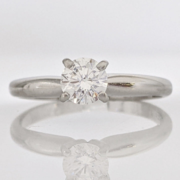 PLATINUM .45 CARAT TOTAL VS2 G DIAMOND ROUND SOLITAIRE ESTATE RING 3.6 GRAMS