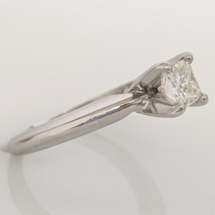 PLATINUM .46 CARAT TOTAL VS1 G DIAMOND PRINCESS CUT SOLITAIRE ESTATE RING 4.4 GRAMS