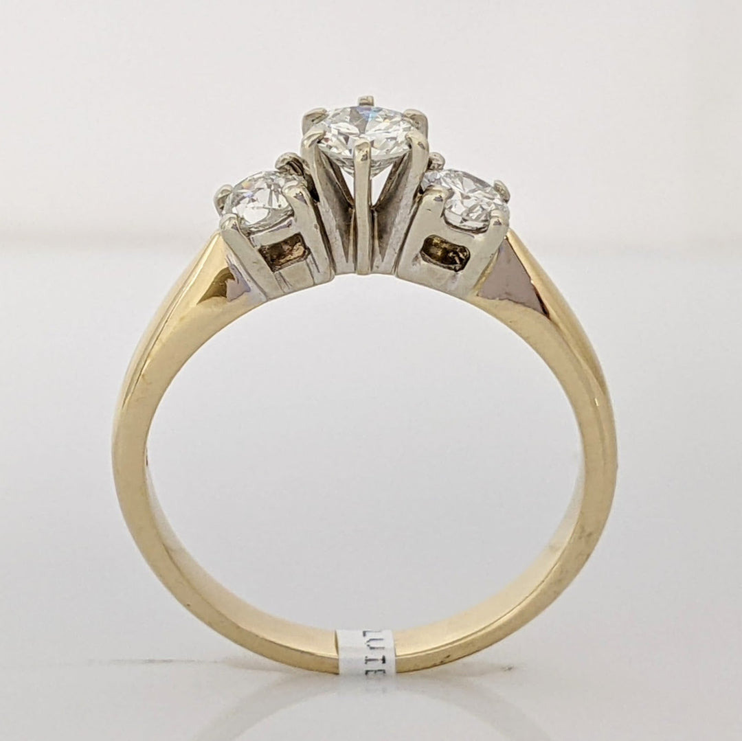 14K .67 CARAT TOTAL WEIGHT VS-SI2 G-I DIAMOND ROUND (3) TRINITY ESTATE RING 3.4 GRAMS