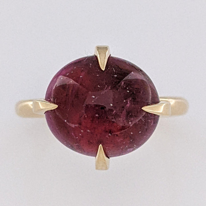 14K CABOCHON PINK TOURMALINE CLAW PRONG ESTATE RING 5.7 GRAMS