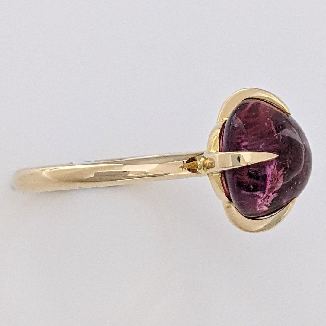 14K CABOCHON PINK TOURMALINE CLAW PRONG ESTATE RING 5.7 GRAMS