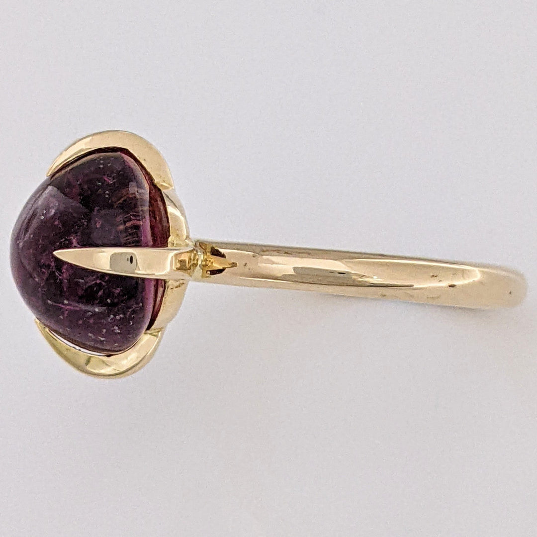14K CABOCHON PINK TOURMALINE CLAW PRONG ESTATE RING 5.7 GRAMS