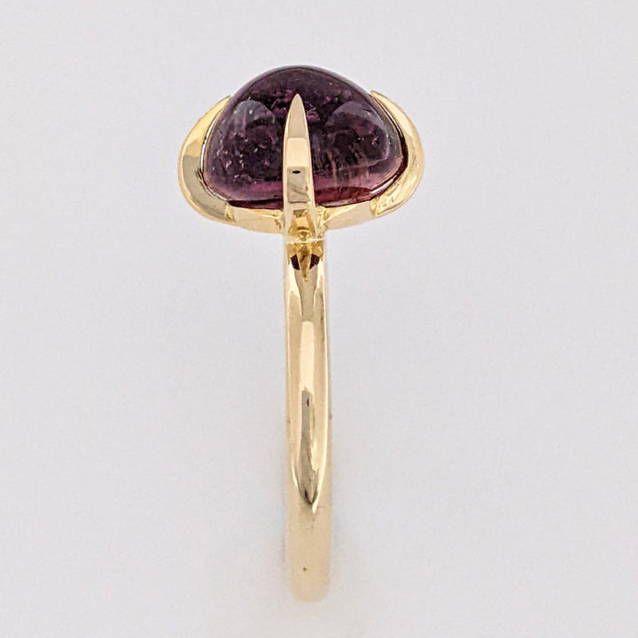 14K CABOCHON PINK TOURMALINE CLAW PRONG ESTATE RING 5.7 GRAMS