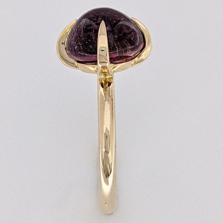 14K CABOCHON PINK TOURMALINE CLAW PRONG ESTATE RING 5.7 GRAMS