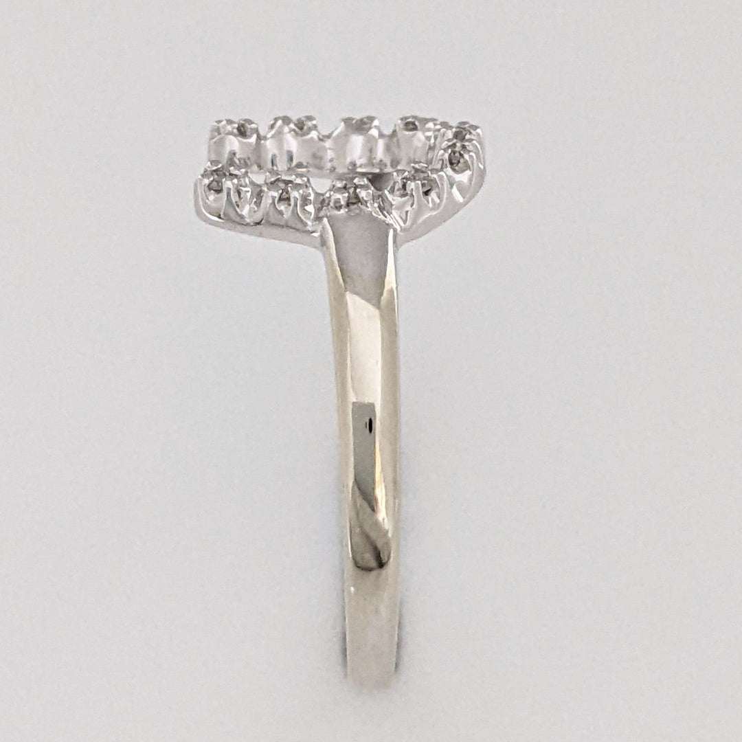 14K WHITE .10 CARAT TOTAL WEIGHT DIAMOND ROUND ESTATE HORSESHOE RING 2.0 GRAMS