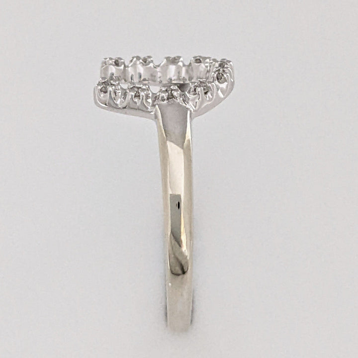 14K WHITE .10 CARAT TOTAL WEIGHT DIAMOND ROUND ESTATE HORSESHOE RING 2.0 GRAMS