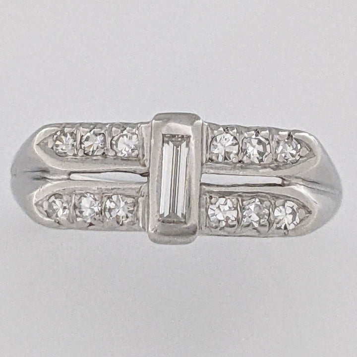 PLATINUM DIAMOND ROUND (12) TWO-ROW SINGLE-CUT ESTATE BAND 5.1 GRAMS
