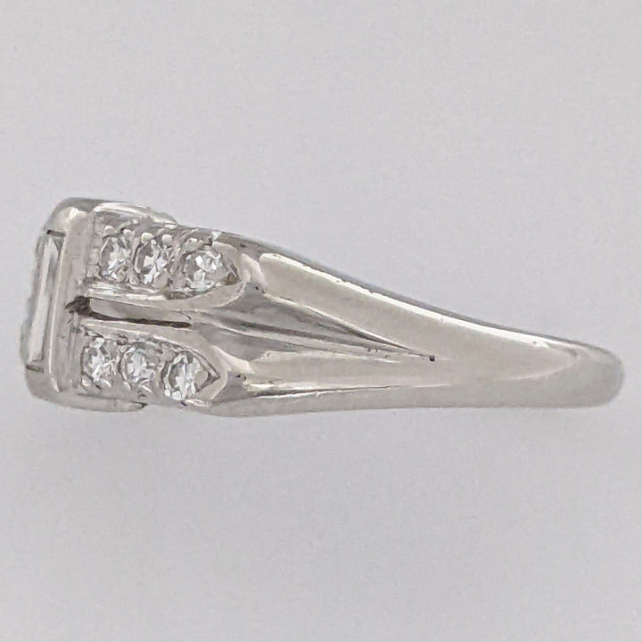 PLATINUM DIAMOND ROUND (12) TWO-ROW SINGLE-CUT ESTATE BAND 5.1 GRAMS