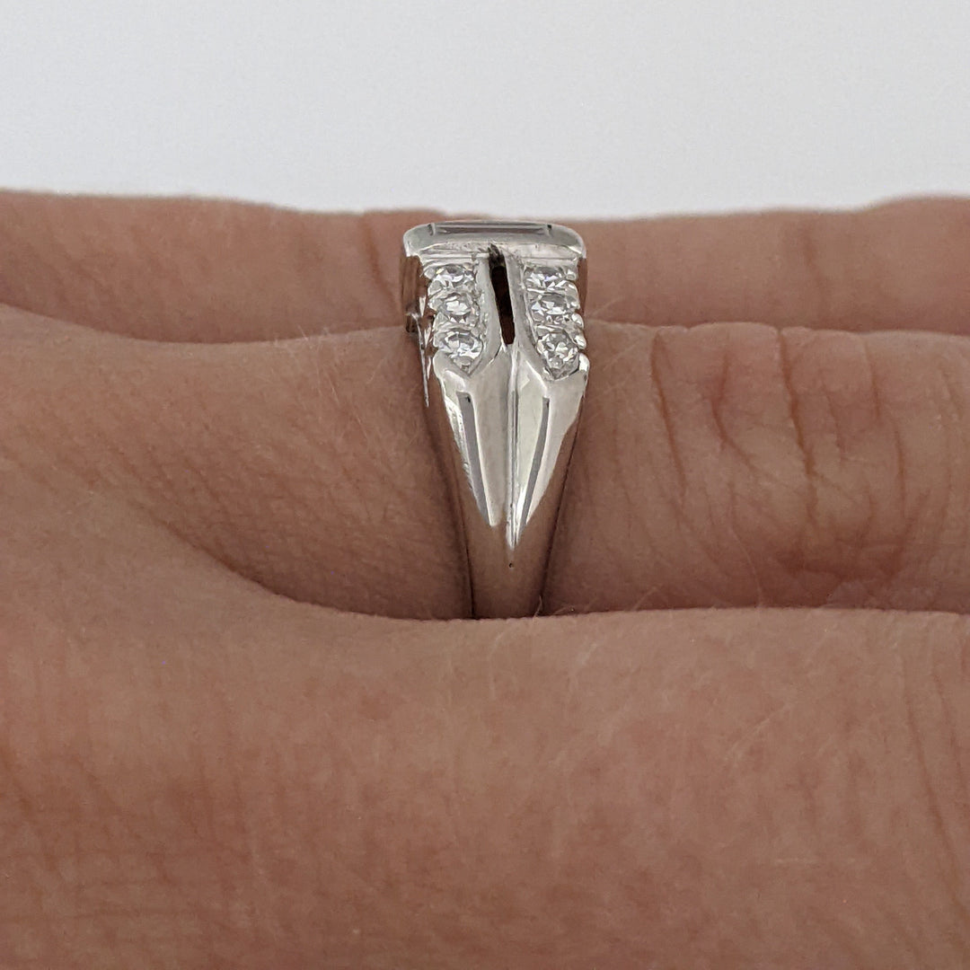PLATINUM DIAMOND ROUND (12) TWO-ROW SINGLE-CUT ESTATE BAND 5.1 GRAMS