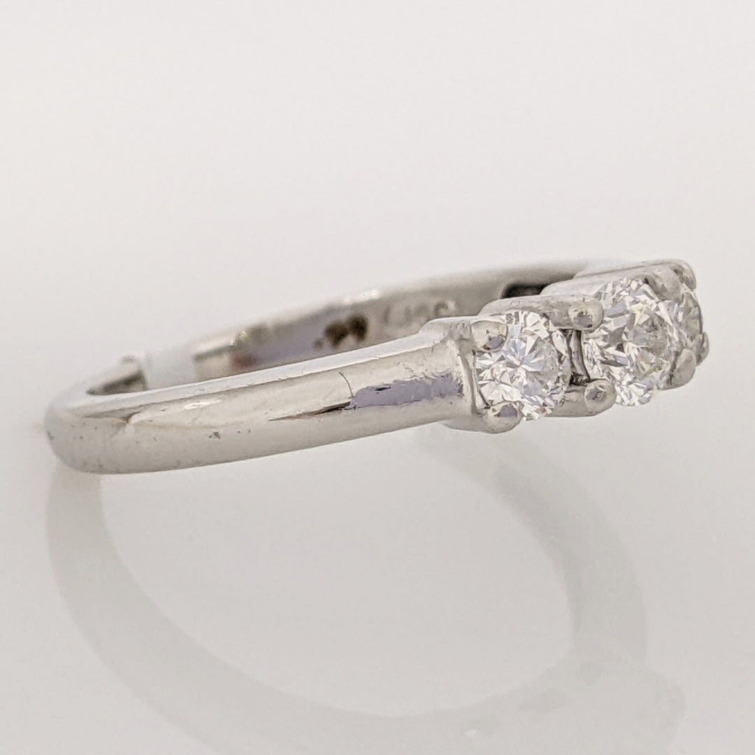 PLATINUM .42 CARAT TOTAL WEIGHT I1 H DIAMOND ROUND (3) TRINITY ESTATE RING 4.7 GRAMS