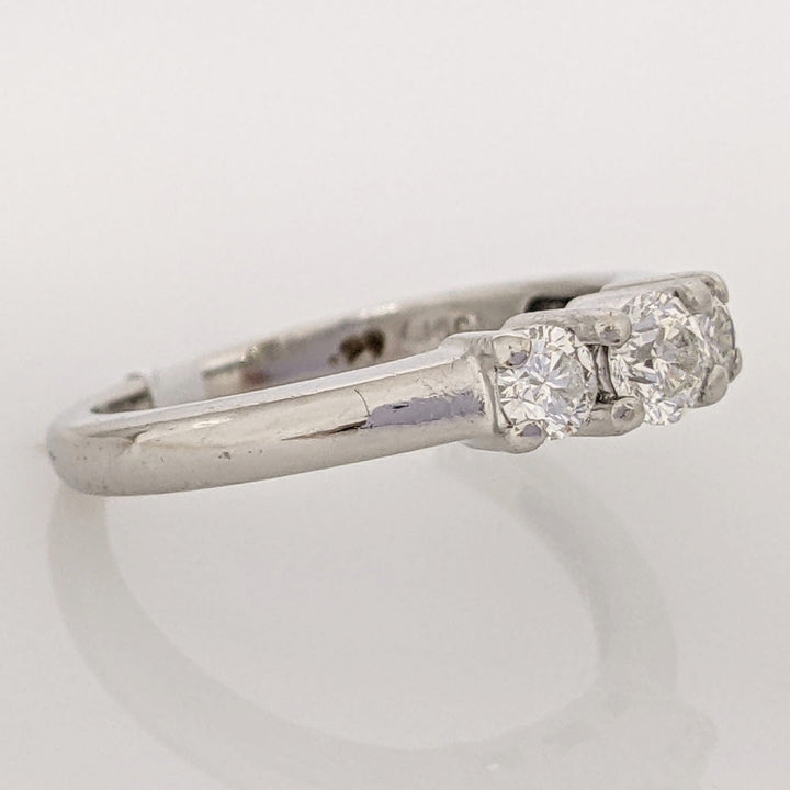 PLATINUM .42 CARAT TOTAL WEIGHT I1 H DIAMOND ROUND (3) TRINITY ESTATE RING 4.7 GRAMS