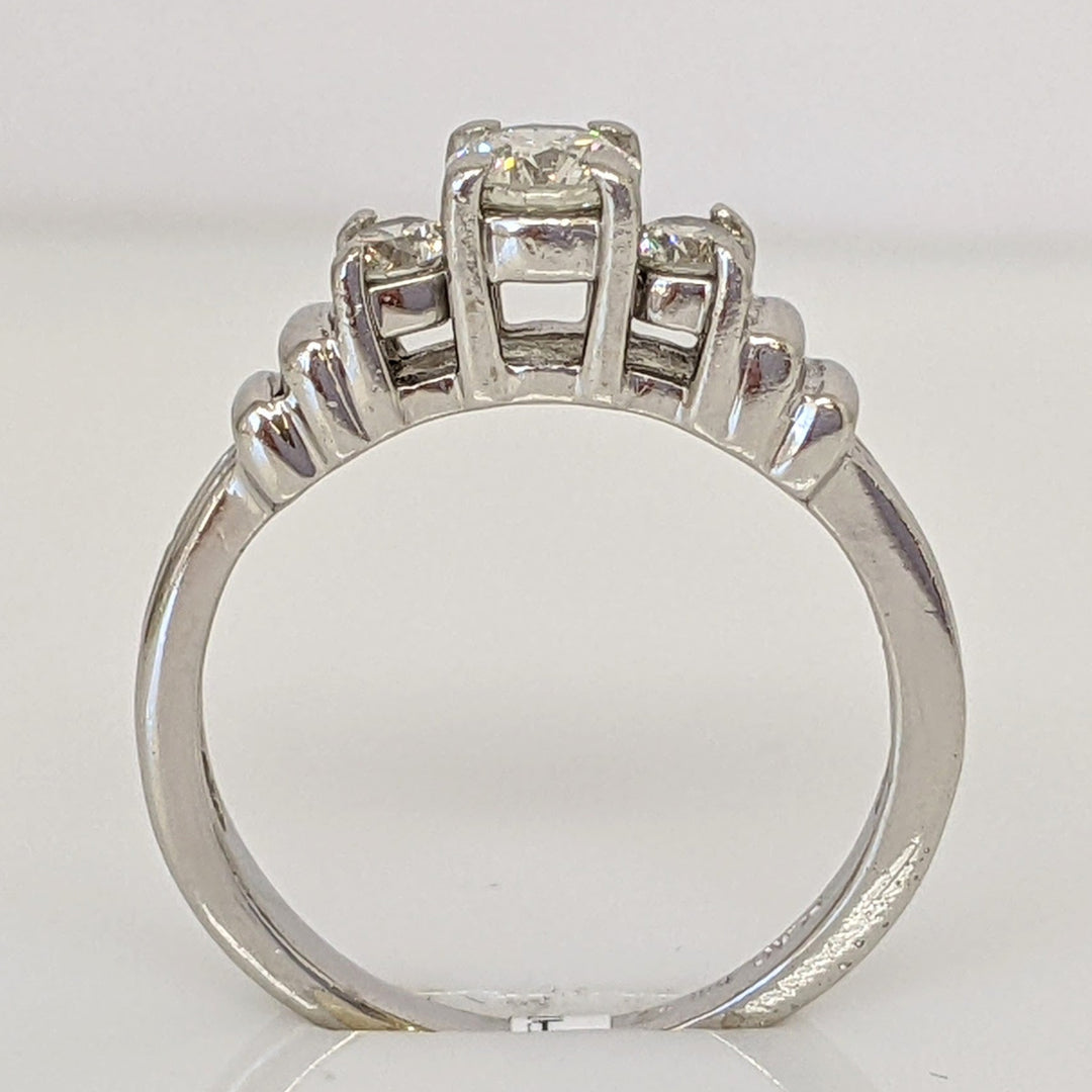 PLATINUM .44 CARAT TOTAL WEIGHT SI2 I DIAMOND ROUND (3) TRINITY ESTATE RING 4.4 GRAMS