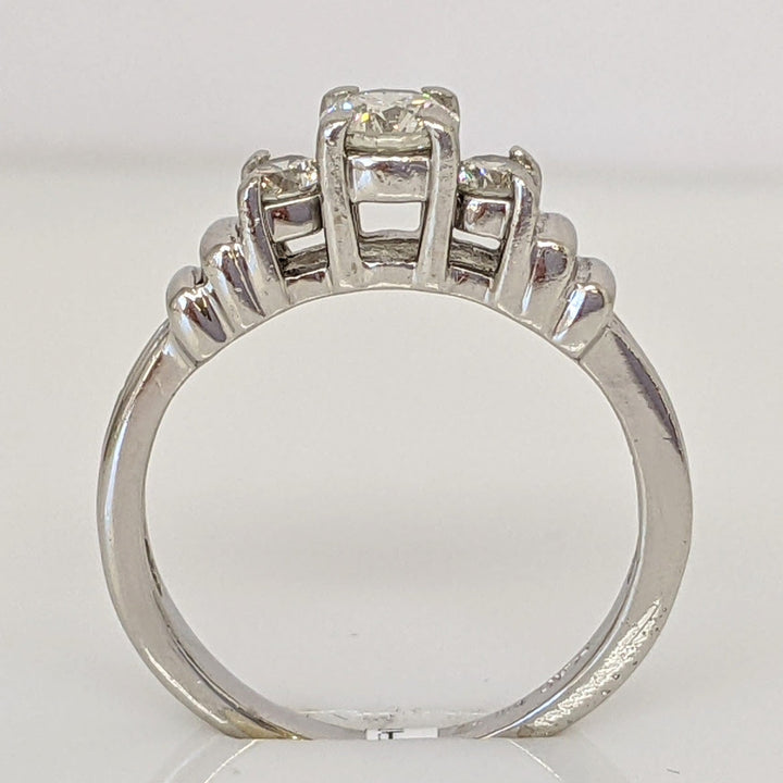 PLATINUM .44 CARAT TOTAL WEIGHT SI2 I DIAMOND ROUND (3) TRINITY ESTATE RING 4.4 GRAMS