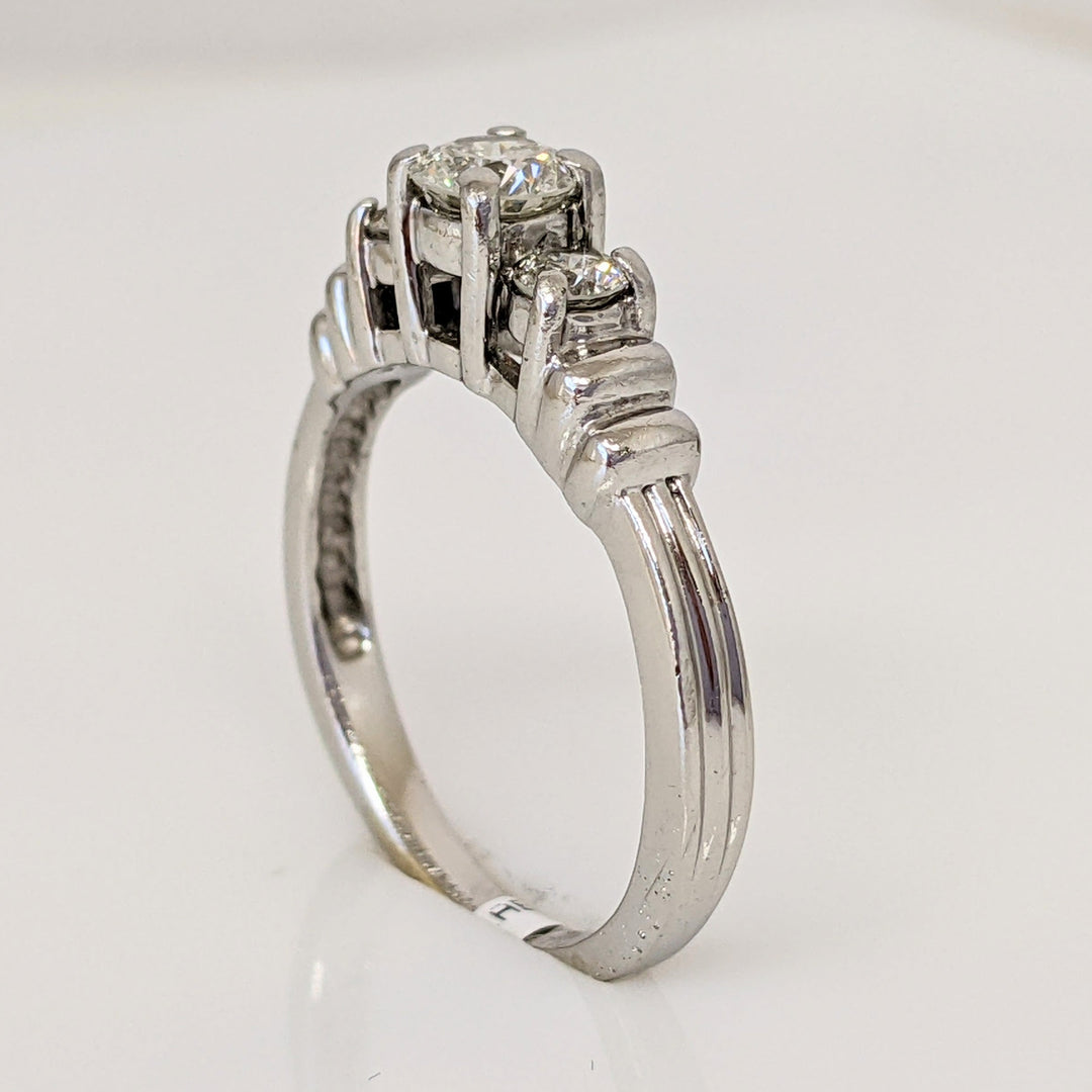 PLATINUM .44 CARAT TOTAL WEIGHT SI2 I DIAMOND ROUND (3) TRINITY ESTATE RING 4.4 GRAMS