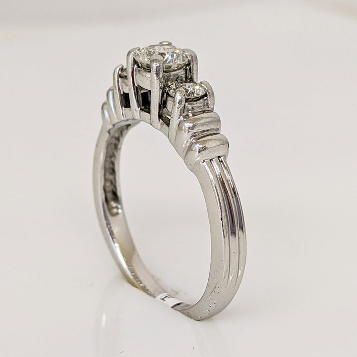 PLATINUM .44 CARAT TOTAL WEIGHT SI2 I DIAMOND ROUND (3) TRINITY ESTATE RING 4.4 GRAMS