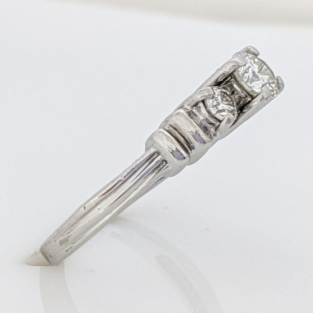 PLATINUM .44 CARAT TOTAL WEIGHT SI2 I DIAMOND ROUND (3) TRINITY ESTATE RING 4.4 GRAMS